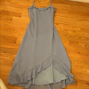 Chic Sleeveless High Low Dress in Soft Blue 👗
